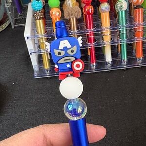 Superhero Themed Captain America Blue Pen